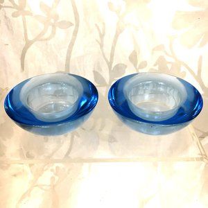 IKEA Blue Glass Votives Set of two